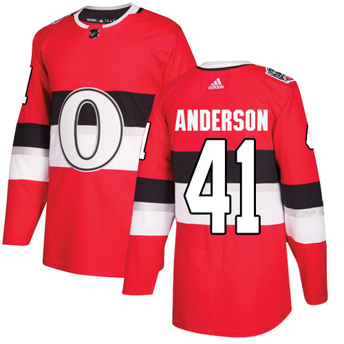 Adidas Senators #41 Craig Anderson Red Authentic 100 Classic Stitched Youth NHL Jersey